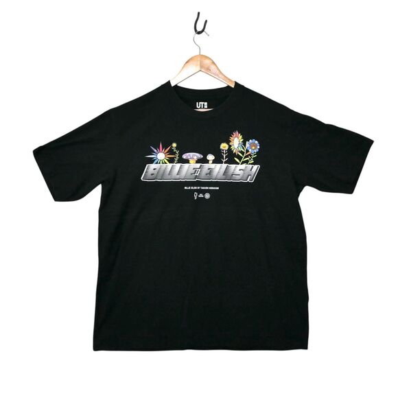 UNIQLO x Billie Eilish x Takashi Murakami Graphic T Shirt Sz Large Merch Black - Picture 1 of 6